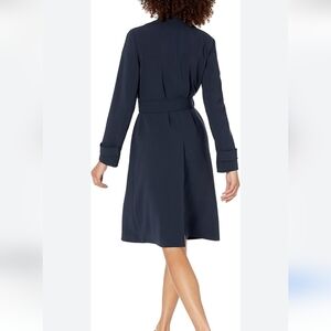 NWT Navy Blue Woman's Trench Coat Dress with Gold Button